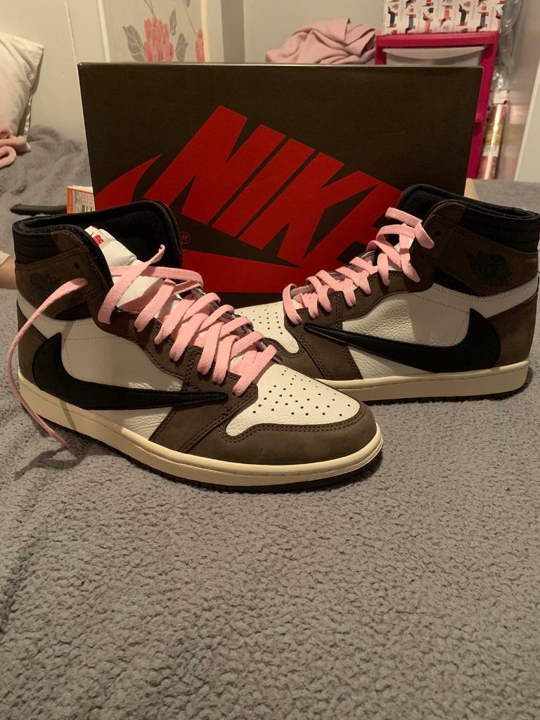 travis scott jordan 1 red laces